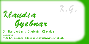 klaudia gyebnar business card