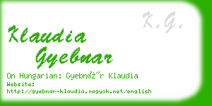 klaudia gyebnar business card